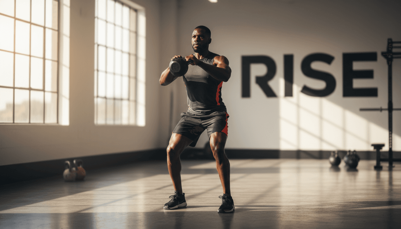 Athlete performing kettlebell swing with proper form