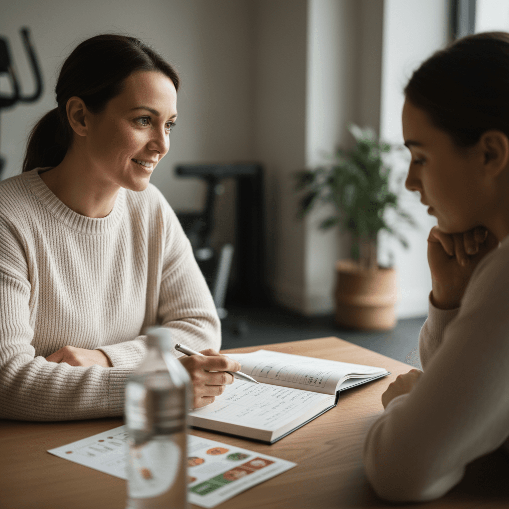 One-on-one nutrition consultation session